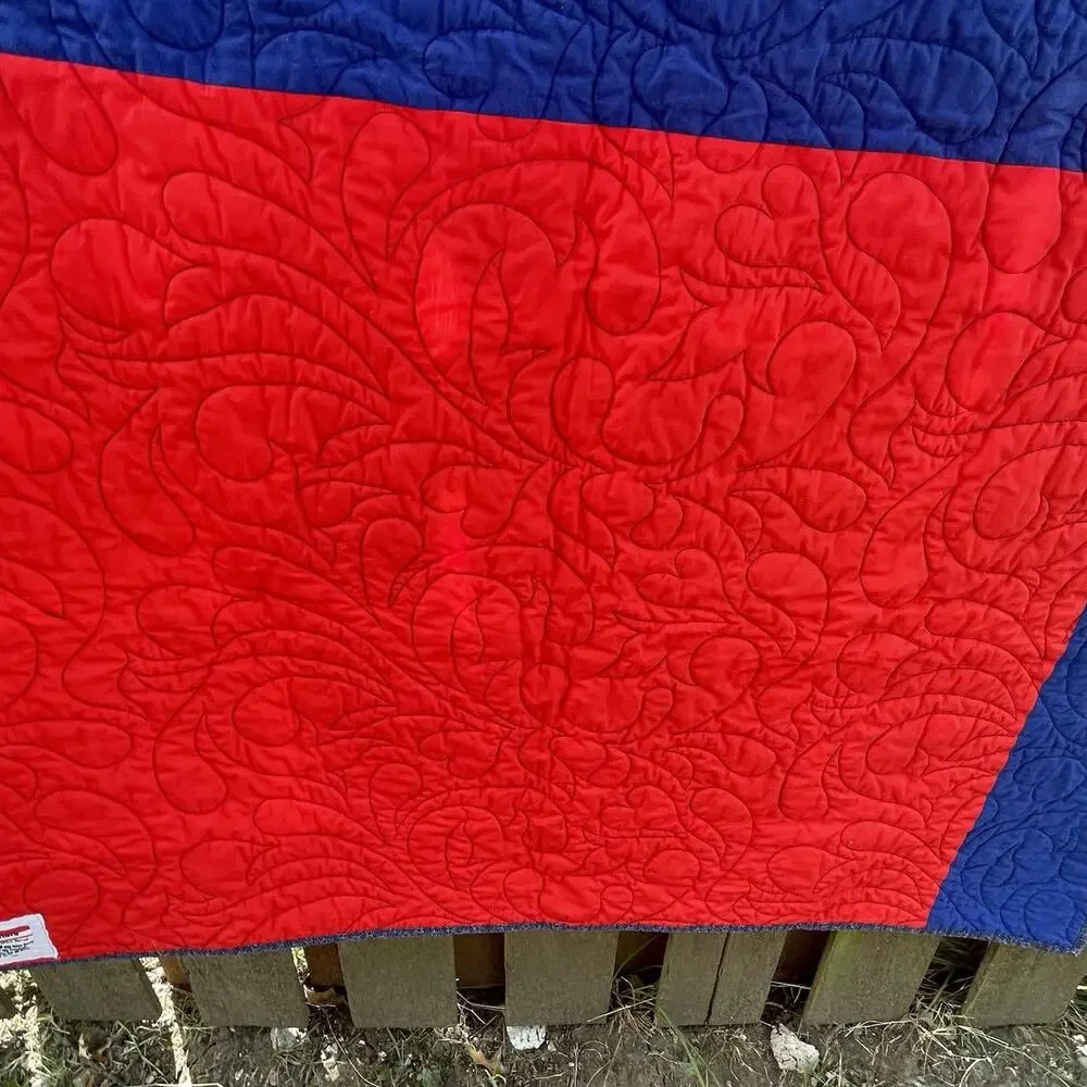 Vintage Bow tie Pattern Quilt. 50”x65” Heartland Quilters Machine Washable